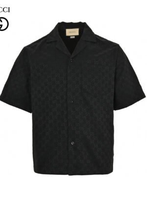 Gucci GG Monogram Black Short Sleeve Shirt