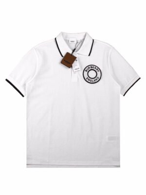 Burberry Textured Polo Shirt in White