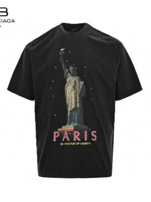 Balenciaga Paris Statue of Liberty T-Shirt (Black)