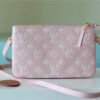 1b1964c2 LV Double Zip Pochette Monogram Empreinte Candy Pink For Women, Shoulder And Crossbody Bags 20cm/7.9in LV M81429