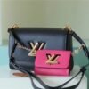 LV Twist MM Bag, Shoulder and Cross Body Bags For Women Black / Fuchsia 9.1in/23cm LV M59885