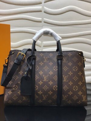 LV Soufflot MM Monogram Canvas Black For Women, WoHandbag, Shoulder And Crossbody Bags 14.2in/36cm LV M44817