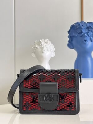 LV Limited Mini Dauphine Bags By Nicolas Ghesqui¨¨re With Monogram Lace Black For Women 20cm LV M20595