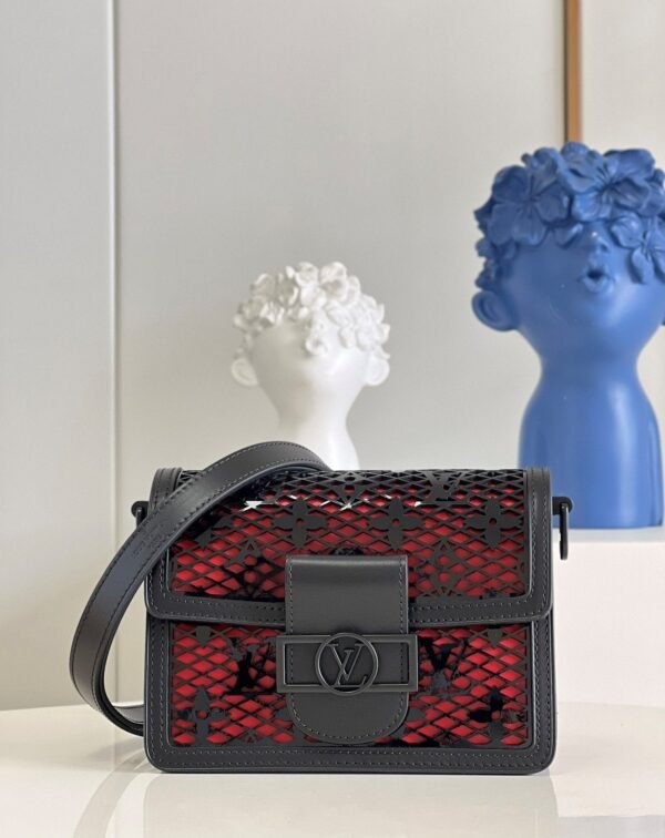LV Limited Mini Dauphine Bags By Nicolas Ghesqui¨¨re With Monogram Lace Black For Women 20cm LV M20595