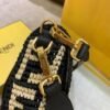 FI Baguette Raffia Fabric Black For Women, Bags 10.6in/27cm FF 8BR600AKBYF1HOG