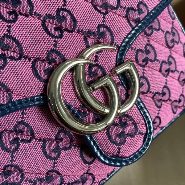 gg Marmont Mini Top Handle Bag In Pink And Blue gg Canvas For Women 8.3in/21cm gg