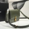 YSSL Le Carre Satchel In Box Dark Green For Women 9in/23cm YSL