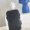 LV Flap Double Phone Pouch Monogram Black For Men, Bags, Crossbody Bags 7.1in/18cm LV M81005