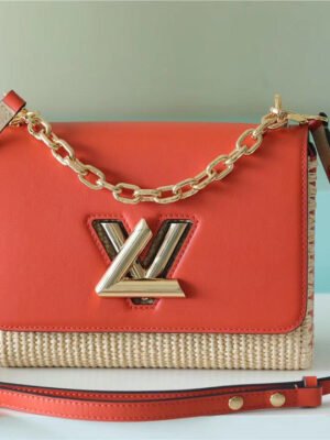 LV Twist MM Raffia Caramel For Women,  Shoulder And Crossbody Bags 9.1in/23cm LV M57648