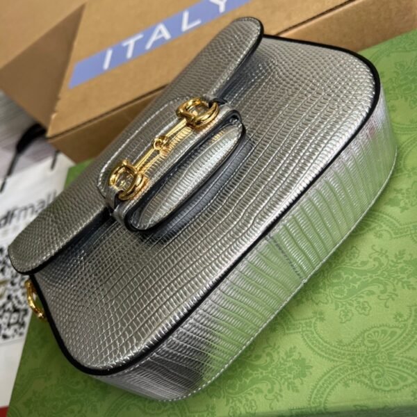 gg Horsebit 1955 Lizard Mini Bag Silver For Women, Women’s Bags 8in/20cm gg?
