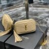 YSSL Lou Mini Bag Beige In Quilted Grain De Poudre With Gold Hardware For Women 7.4in/19cm YSl 6125791GF012721