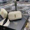 YSSL Lou Mini Bag White In Quilted Grain De Poudre With Gold Hardware For Women 7.4in/19cm YSl 6125791GF019207