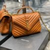 YSSL College Medium Chain Bag Brown Gold Toned Hardware For Women 9.4in/24cm YSL 600279BRM076309