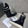 High-Top Leather Lace-Up Boots