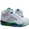 Jordan 5 white, green and black