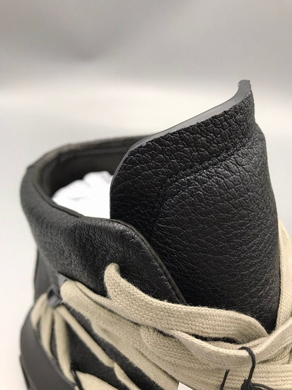 2._2_6f75dd51-34c7-415b-bde9-3a4a0148226e Rick Owens Black High-Top Sneakers with Beige Straps