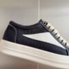 Rick Owens Black Canvas Low-Top Sneakers