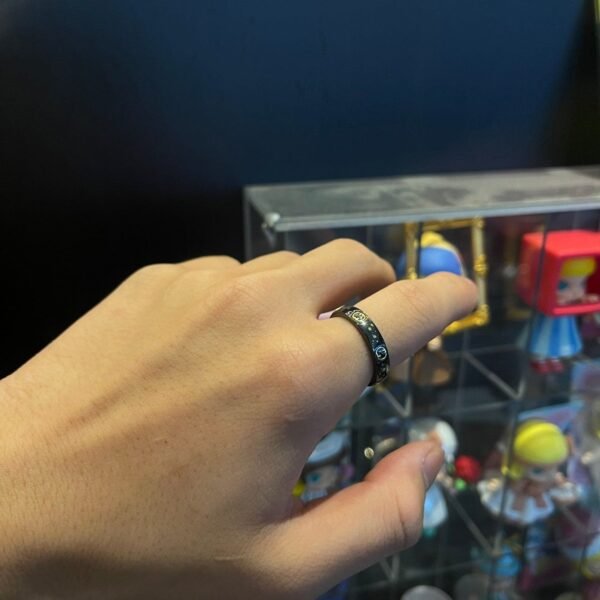 18K Double G Icon Black Corundum Ring