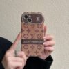 Lou Brown & Black Classic Leather iPhone Case