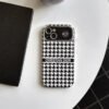 CD White & Brown Color Leather iPhone Case
