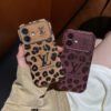 Lou Brown & Purple Color Leather iPhone Case