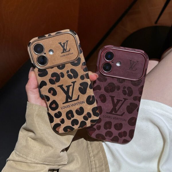 Lou Brown & Purple Color Leather iPhone Case