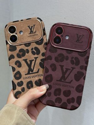 Lou Brown & Purple Color Leather iPhone Case