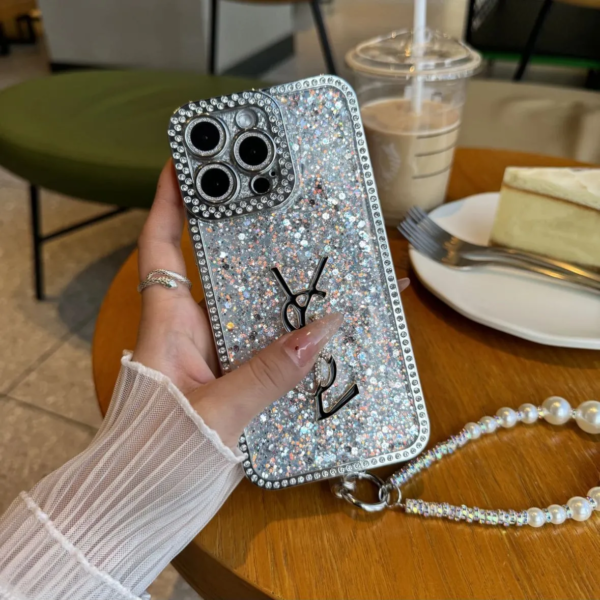 Luxury Glitter Holographic Y - S - L-Inspired iPhone Case ¨C Diamond Shine Edition
