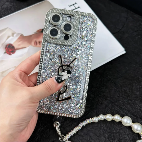 Luxury Glitter Holographic Y - S - L-Inspired iPhone Case ¨C Diamond Shine Edition
