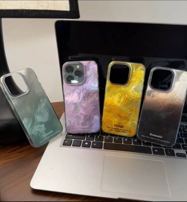 Glacier Blur Shell iPhone Case ¨C INS Style Iridescent Design