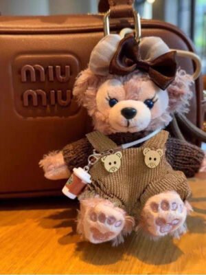 Limited Edition Sherry May Plush Keychain - Luxe Teddy Bear Bag Charm for Designer Handbags