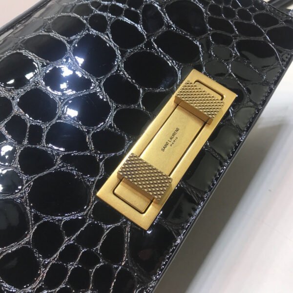 20786f28 YSSL Cassandra Small Crossbody Bag With Stone Print Black For Women 7.4in/19cm YSL