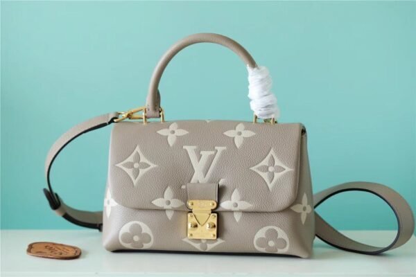 219dbf58 LV Madeleine BB Monogram Empreinte Dove Gray/ Creme Beige For Women, Shoulder and Crossbody Bags 9.4in/24cm LV