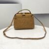 FI Peekaboo Mini Light Brown Braided Bag For Woman 18cm/7in