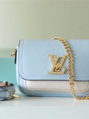 LV Lockme Tender Light Blue For Women, Women¡¯s Handbags, Shoulder And Crossbody Bags 7.5in/19cm LV