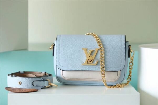 LV Lockme Tender Light Blue For Women, Women¡¯s Handbags, Shoulder And Crossbody Bags 7.5in/19cm LV