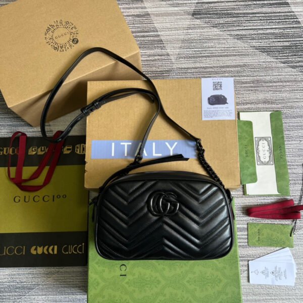 gg Marmont Matelasse Shoulder Bag Black For Women, Women’s Bags 9.5in/24cm gg