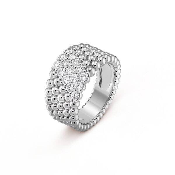 18K Perl¨¦e Diamonds Five Rows Ring
