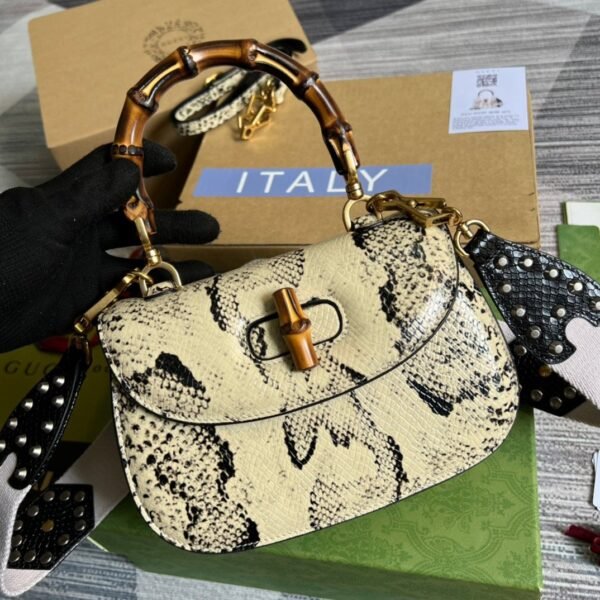 gg Bamboo 1947 Medium  Top Handle Bag Natural For Women, Women¡¯s Bags 10.2in/26cm gg 679632 L4RET 8887