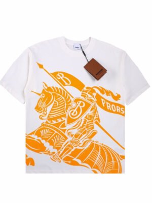 Burberry Knight Print T-Shirt - White and Orange