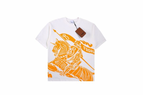 24f753a7 Burberry Knight Print T-Shirt - White and Orange