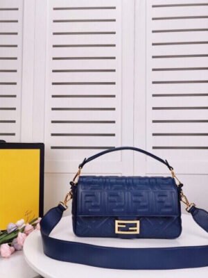 FI Baguette Chain Midi Medium Dark Blue Bag For Woman 26cm/10in