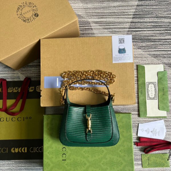 gg Jackie 1961 Lizard Mini Bag Green For Women, Women’s Bags 7.5in/19cm gg ?