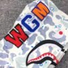 BAPE SPACE CAMO DOUBLE SHARK FULL ZIP HOODIE WHITE