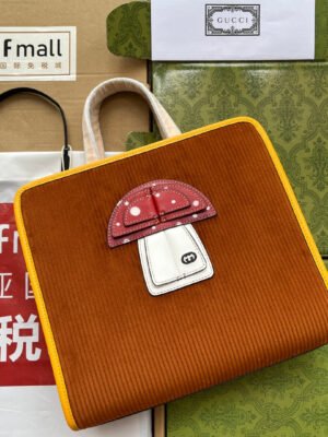 gg Children’s Mushroom Tote Bag Brown For Women, Women’s Bags 11.2in/28.5cm gg? ?705042 2S8HN 2886