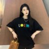 Loewe Black T-Shirt with Multicolored Logo
