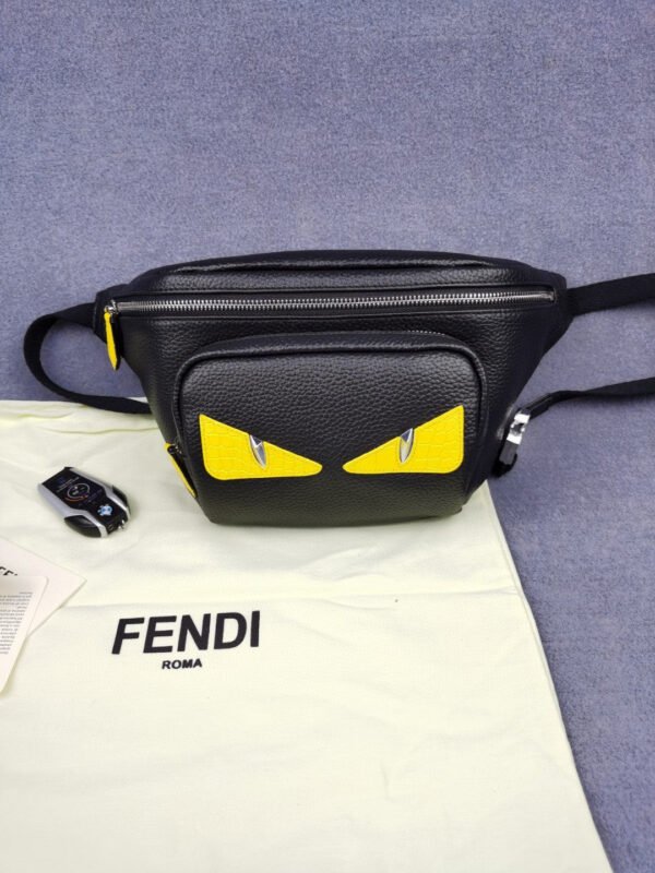 FI Little Monster Belt Bag Black/Yellow For Men, Men’s Bags 7.9in/20cm FF