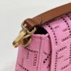 FI Baguette Pink with Embroidery Medium Bag For Woman 28cm/11in