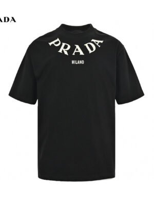 Prada T-Shirt - Black with Bold Branding