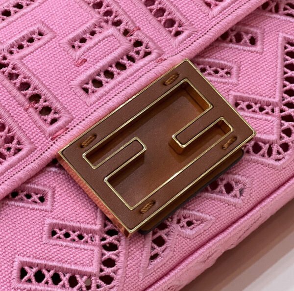 FI Baguette Pink with Embroidery Small Bag For Woman 21cm/8in